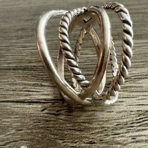 Silver Twisted Band Ring